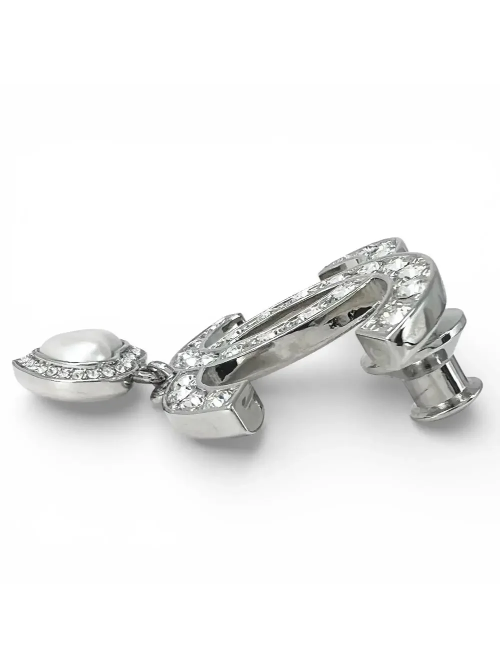 Chanel Cc Logo Heart Brooch Sterling #266424C10B